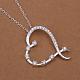 Trendy Silver Plated Brass Cubic Zirconia Heart Pendant Necklaces For Women NJEW-BB12785-1