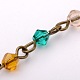 Chaînes de perles de verre bicone manuelles pour fabrication de bracelets et colliers AJEW-JB00049-06-1