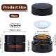 BENECREAT 10 Pack Glass Round Jars Dark Amber Cosmetic Glass Jars with White Inner Liners and Black Plastic Lids for Beauty CON-BC0004-75-2