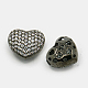 Hollow Heart Brass Cubic Zirconia Beads ZIRC-F001-136B-1