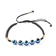 Bracelets tressés en perles de résine mauvais œil BJEW-JB07011-02-1