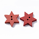 2穴スプレー塗装木製ボタン  ユダヤ人のために  ダビデの星  ミックスカラー  19x16.5x3.5mm  穴：1.5mm BUTT-T007-005A-01-2