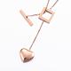 304 Stainless Steel Lariat Necklaces NJEW-H449-25RG-2