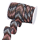 パンダホールエリート10mエスニックスタイル刺繡ポリエステルリボン  ジャカードリボン  1個のプラスチック製の空のスプール付き  ピンク  1インチ（25mm）  約10.94ヤード（10m）/セット OCOR-PH0001-69-1