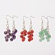 Cluster Natural Mixed Stone Dangle Earrings EJEW-JE01542-1