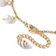 Bracelets de cheville à breloques en spirale naturelle et perles de verre AJEW-AN00567-5