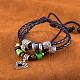 Adjustable Casual Unisex Braided Leather Multi-strand Bracelets BJEW-BB15569-9
