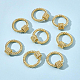 BENECREAT 8pcs 18K Gold Plated Round Screw Carabiner Lock Charms Necklace Link Connector Charms for Bracelet Making KK-BC0004-77-4