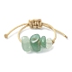 Bague en perles tressées avec pierres précieuses naturelles et synthétiques mélangées RJEW-JR00597-4