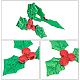 Gorgecraft2bags2スタイルの布飾りアクセサリー  ヤドリギ/アザミの葉  クリスマスの装飾のための  グリーン  30x35~38x1mm  100個/袋  1バッグ/スタイル DIY-GF0005-72-4