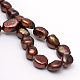 Brins de perles de culture d'eau douce naturelles ovales teintées PEAR-R015-33-1