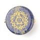 Pietra preziosa rotonda piatta con spilla chakra JEWB-BR00075-2