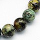 Brins de perles rondes en turquoise africaine naturelle (jaspe) X-G-S181-4mm-1