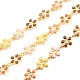 Brass with Colorful Enamel Flower Link Chains CHC-K015-02G-1
