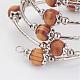 Five Loops Wrap Wood Beads Bracelets BJEW-JB02919-2