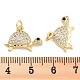 Подвески из латуни с прозрачным фианитом KK-U009-12C-G-3
