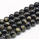 Natural Golden Sheen Obsidian Beads Strands G-R446-10mm-23-1