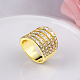 Unisex Brass Micro Pave Cubic Zirconia Wide Band Rings RJEW-BB20658-G-7-4