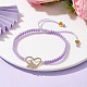 Alloy Rhinestone Heart Link Bracelet BJEW-JB10002-02-2
