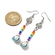 4 par de pendientes colgantes de aleación de 4 colores con perlas de imitación EJEW-JE05379-3