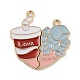 Alliage pendentifs émail fendus&nbsp;ENAM-Z018-02KCG-08-1