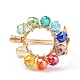 Colorful Glass Braided Ring Open Cuff Ring RJEW-TA00035-5