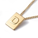 Ожерелье с прямоугольной подвеской из титановой стали для мужчин и женщин NJEW-E090-01G-04-1