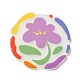 印刷されたアクリルパーツ  花のチャーム  スミレ  37.5x38.5x2.5mm  穴：1.6mm OACR-B015-08A-1