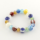 Handmade Millefiori Glass Stretch Bracelets BJEW-R035-04-2