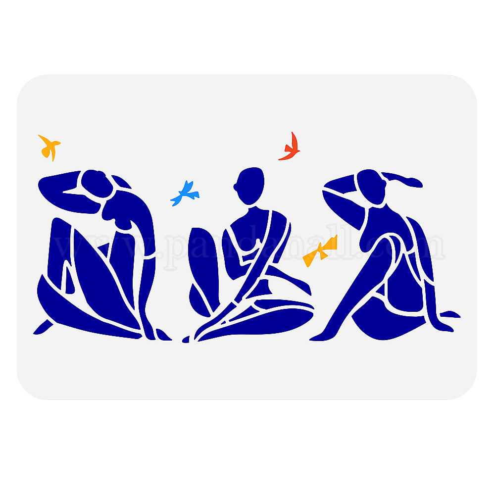 Fingerinspire Matisse Lady pochoir 11.7x8.3 pouce vintage femmes