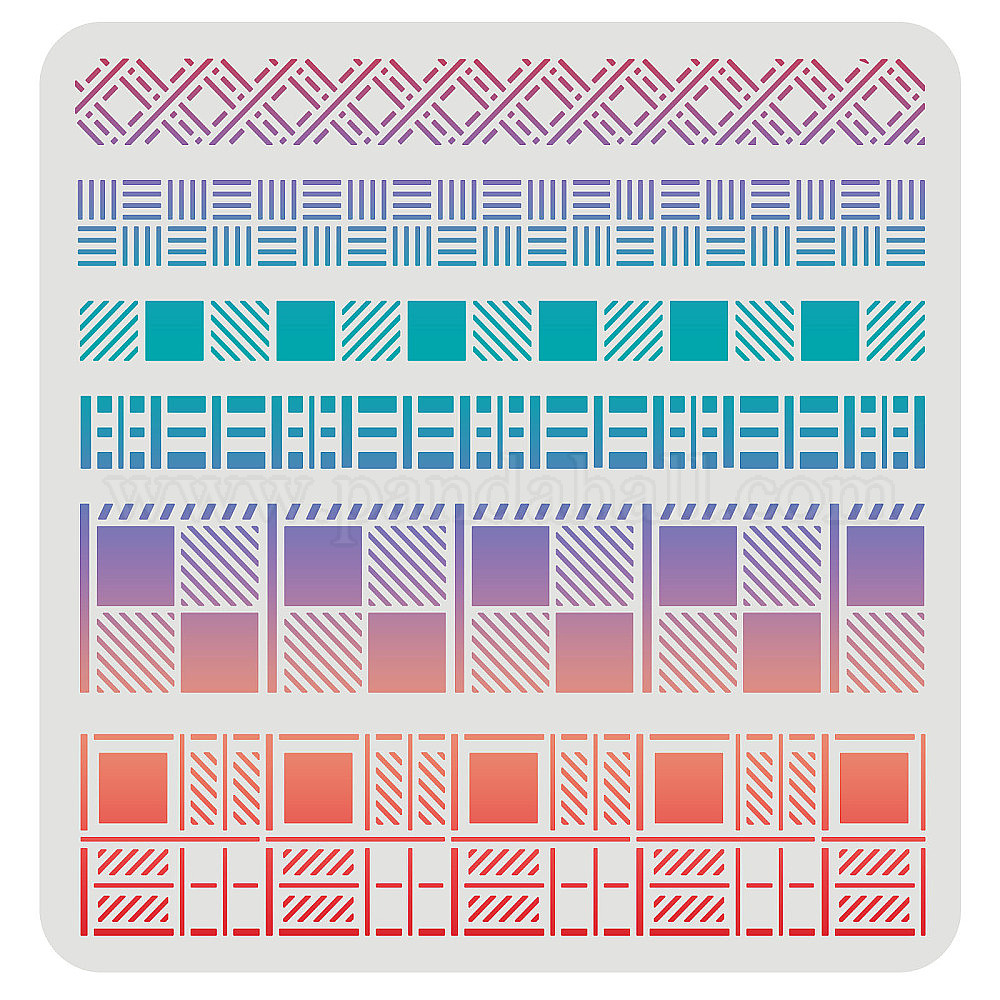 Wholesale FINGERINSPIRE Checker Stencil 30x30cm Plastic Plaid Stencils