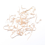Iron Earring Hooks, Ear Wire, with Horizontal Loop, Light Gold, 19x16mm, Hole: 2mm, pin: 0.8mm