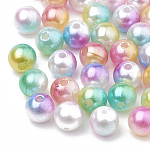 Perlas de imitación de acrílico, redondo, color mezclado, 8mm, agujero: 1.2 mm