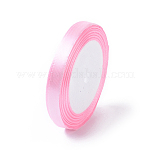 Ruban de sensibilisation rose pour le cancer du sein faisant des matériaux Ruban de satin de 3/8 pouce (10 mm) pour la décoration de mariage d'emballage de cadeau de ceinture, rose, 25yards / roll (22.86m / roll)