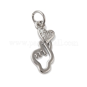 Подвески из латуни и прозрачного циркония с покрытием стойки KK-S372-11P