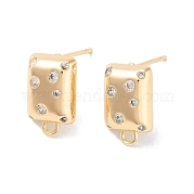 Brass Micro Pave Cubic Zirconia Stud Earring Findings KK-E107-22G