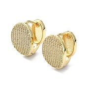 Серьга-кольцо из латуни с микропаве из кубического циркония EJEW-C086-03G