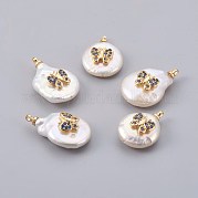 Подвески из натурального пресноводного жемчуга PEAR-F008-02G