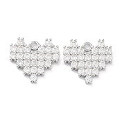 Brass Micro Pave Clear Cubic Zirconia Charms KK-F871-46P
