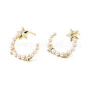Серьги-гвоздики из латуни для женщин EJEW-G311-04G
