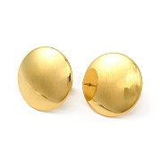 Ion Plating(IP) 304 Stainless Steel Flat Round Stud Earrings for Women EJEW-I281-31G