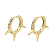 Серьги-кольца из латуни с микропаве из кубического циркония EJEW-R162-51G