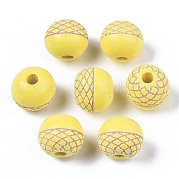 Расписные бусы из натурального дерева WOOD-S057-072R