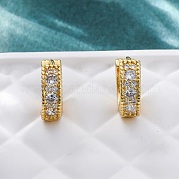 Серьги из латуни с микропаве и кубическим цирконием EJEW-R025-15G