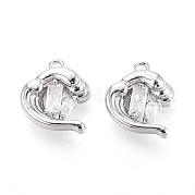 Латунные микропаве прозрачные кубические циркониевые подвески KK-N267-18P