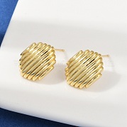 Овальные серьги-гвоздики из латуни EJEW-H154-09A-G