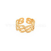 Ионное покрытие (ip) 304 открытое манжетное кольцо из нержавеющей стали для женщин RJEW-S405-225G