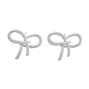 Серьги-гвоздики из латуни с бантом EJEW-Q811-22P