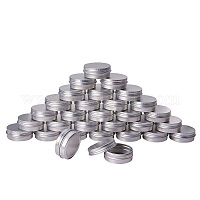 BENECREAT 6 Pack 6.8 OZ Tin Cans Screw Top Round Aluminum Cans Screw Lid  Containers - Great for Store Spices, Candies, Tea or Gift Giving (Platinum)
