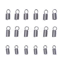 Craftdady 100Pcs Stainless Steel Glue in Column Cord End Caps 3mm Inner  Diameter Metal Bead Tube Fastener Clasps with Loop for Jewelry Making